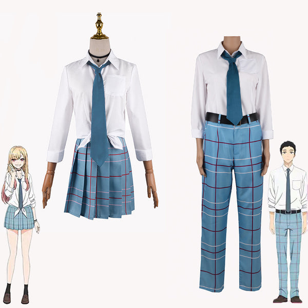 My Dress Up Anime Darling Marin Kitagawawa Cosplay Costume JK School Uniform Skirt Outfits Wakanana Gojojo Halloween Carnival Suit