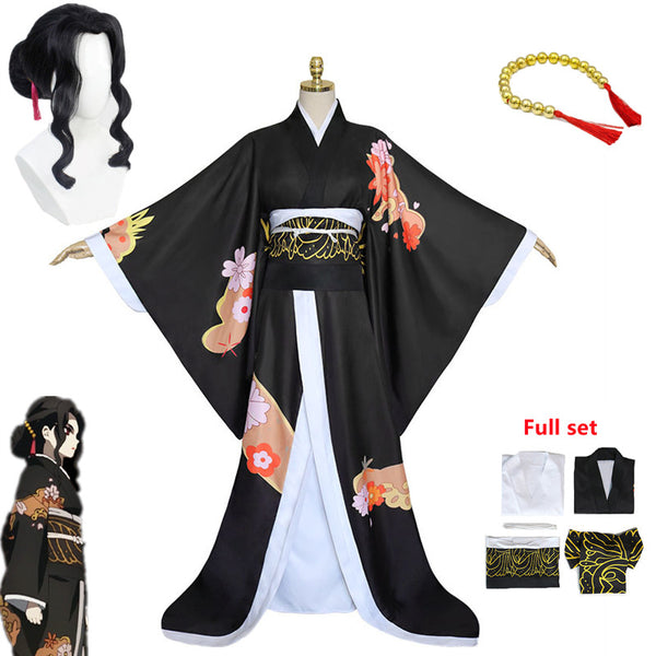 Anime Demon Slayer Kimetsu no Yaiba Kibutsuji Muzan Cosplay Costume Women Kimono Uniform Halloween Carnival Party Clothes