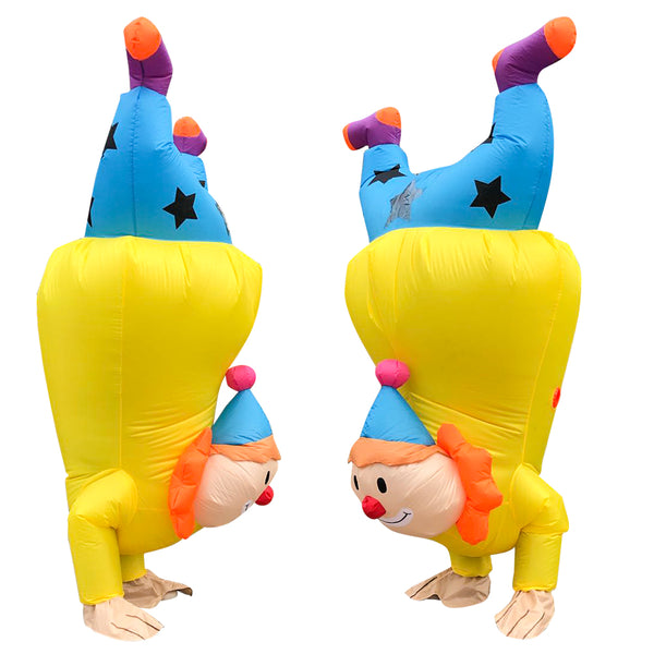Lustige aufblasbare Handstand Clown Kostüme Weihnachten Halloween Cosplay Kostüme für Erwachsene Mann Frau