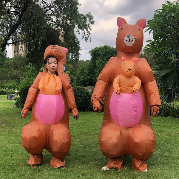 Adult Kids Animal Cosplay Costumes Halloween Inflatable Kangaroo Costume Carnival Mascot Role Play Disfraz