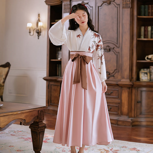 Japanische Mode Kimono Frauen Chinesischen Stil Druck Hanfu Party Vintage Kleid Weibliche Alte Fee Robe Röcke Orientalische Kleidung
