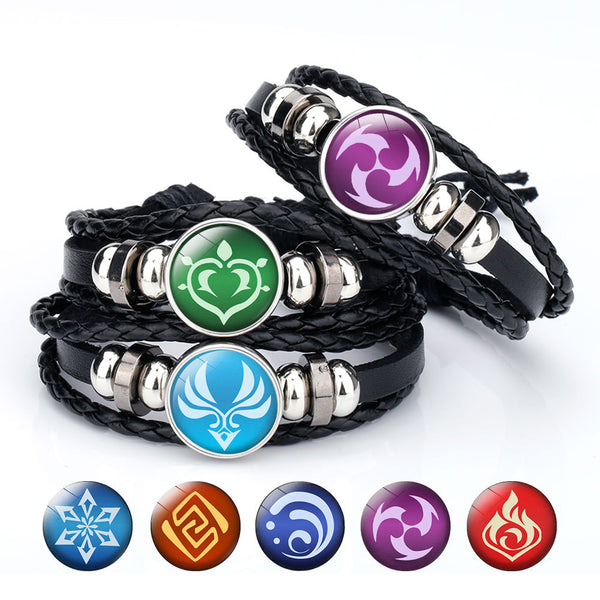 Game Genshin Impact Game Cosplay Prop Eye of God Water Wind Thunder Fire Rock Ice Element Bracelet Jewelry Accessories