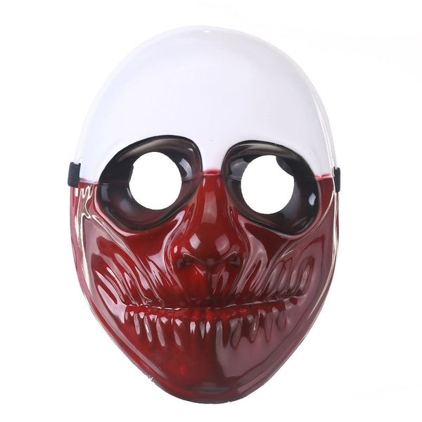 Halloween-Clown-Maske Payday 2-Maske Neuestes Thema Spielserie Kunststoff Old Head Clown Flag Red Head Masquerade Supplies Lustige Maske