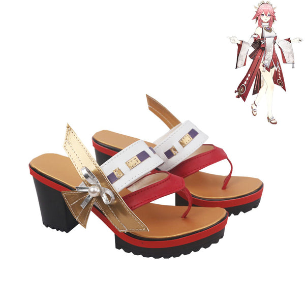 Genshing and Impacts Yaeae Mikoko Shoes Cosplay Women Boots Ver1
