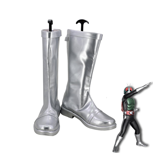 Masked Rider Kamen Rider 1 Takeshi Hongo Cosplay Silver Shoes Men Boots Version 1