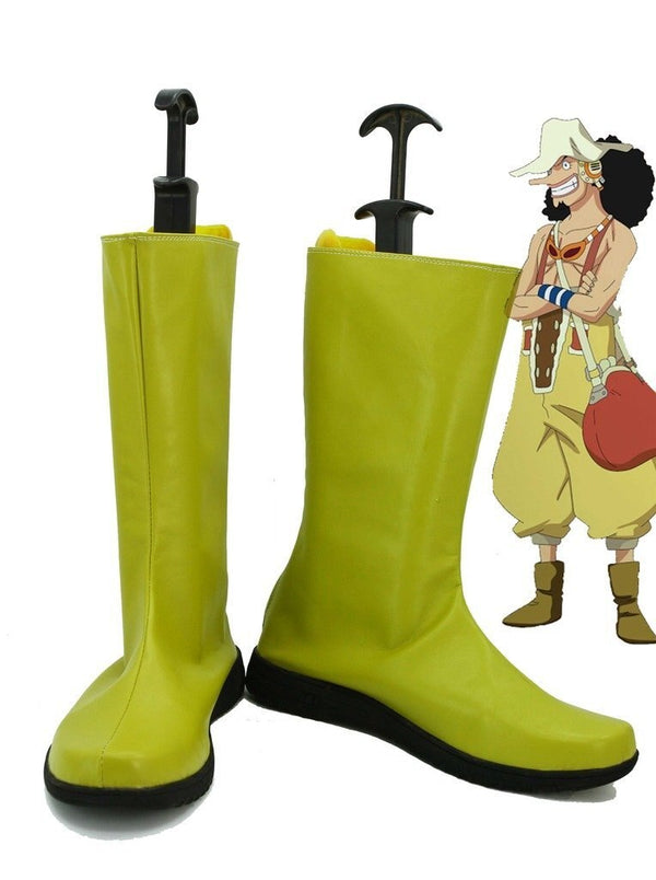 One P Piece Anime Usoppopp Cosplay Shoes Boots Yellow Custom Made