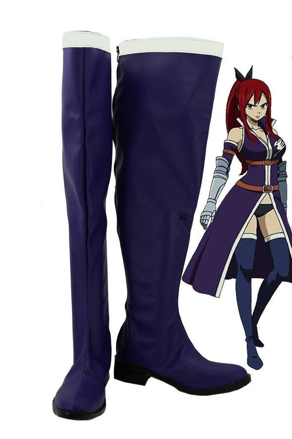 Fairy cos Tail Erza Scarlet Cosplay Shoes Boots Custom Made