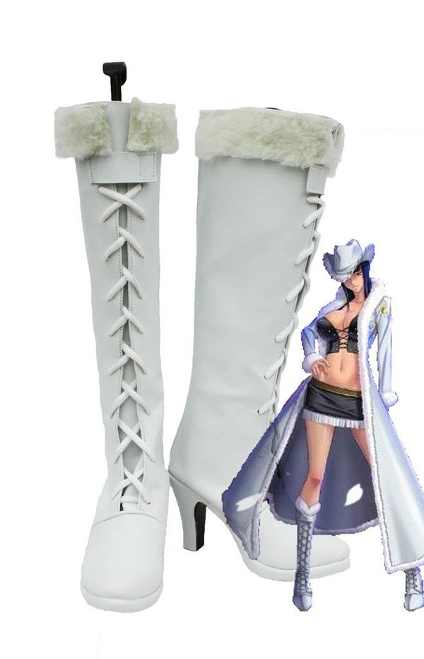 One Piece Anime Nico Robin Cosplay Shoes Boots White Custom Made