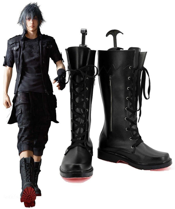 Final Cosplay Fantasy XV Noctis Lucis Caelum Cosplay Shoes Boots Custom Made Red Outsole
