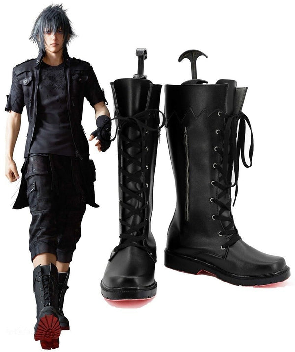Final Cosplay Fantasysy XV Noctisis Lucisis Caelumum Cosplay Shoes Boots Custom Made Red Outsole